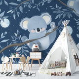 Night sky koala design transforming a minimal nursery into a magical space