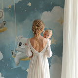 Starry koala wallpaper making a reading nook cozy and inviting