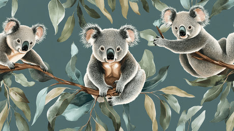 Koala and eucalyptus forest design file showing detailed pattern and color palette
