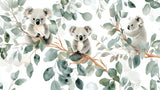 Koala and eucalyptus watercolor design file showing intricate pattern details