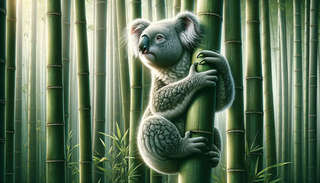 Koala and bamboo forest design file showing detailed texture and natural green tones