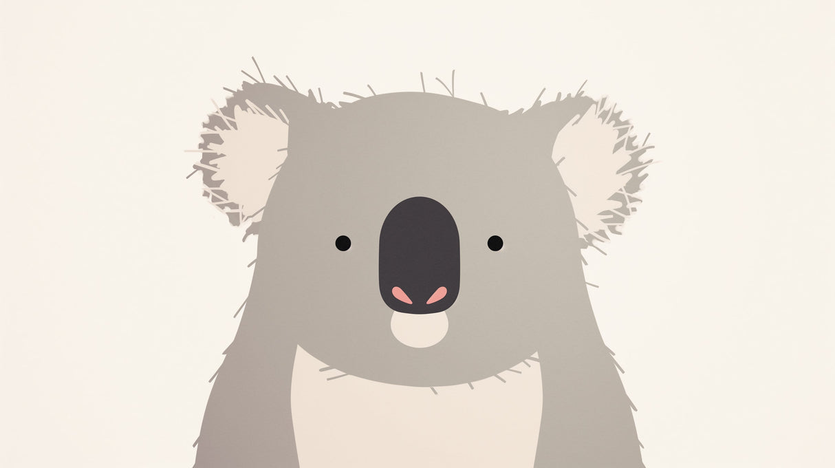 Minimalist Koala wallpaper design file showing gentle grey tones and clean lines