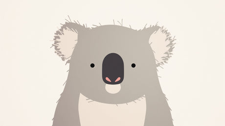 Minimalist Koala wallpaper design file showing gentle grey tones and clean lines