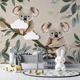 Koala wall mural bringing nature vibes to a child's playroom with reading nook