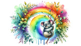 Watercolor koala and rainbow design file showing detailed pattern and vibrant colors