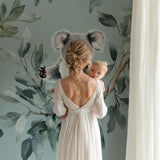Eucalyptus koala wallpaper bringing nature theme to modern nursery space