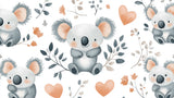 Koala wallpaper design file showing detailed floral pattern and sweet heart elements
