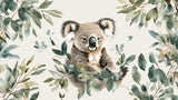 Koala and eucalyptus watercolor design file showing detailed pattern and soft color palette