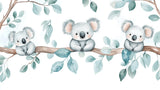 Koala and eucalyptus watercolor design file showing delicate pattern details and soft color palette