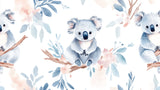 Watercolor koala and eucalyptus design file showing detailed pattern and soft color palette