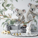 Nature-inspired koala wallpaper transforming a baby's room into a calming sanctuary