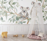 Koala wall mural adding charm to a minimalist kids bedroom design