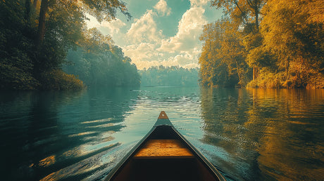 Lake and golden forest reflection design file showing detailed water ripples and autumn foliage pattern