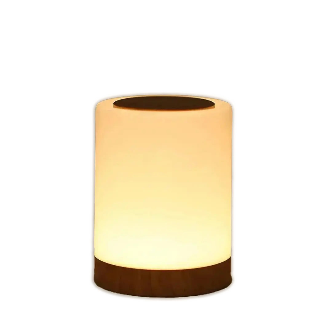 Modern Touch Sensor Lamp  Wooden Base LED Ambient Light - Detailed view