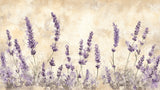 Watercolor lavender design file showing detailed purple stems and beige background pattern