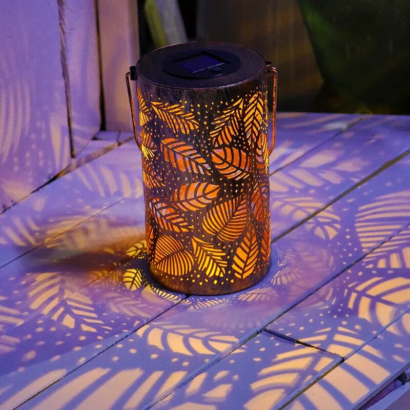 Solar Garden Lantern  Tropical Leaf Pattern - Product detail 6