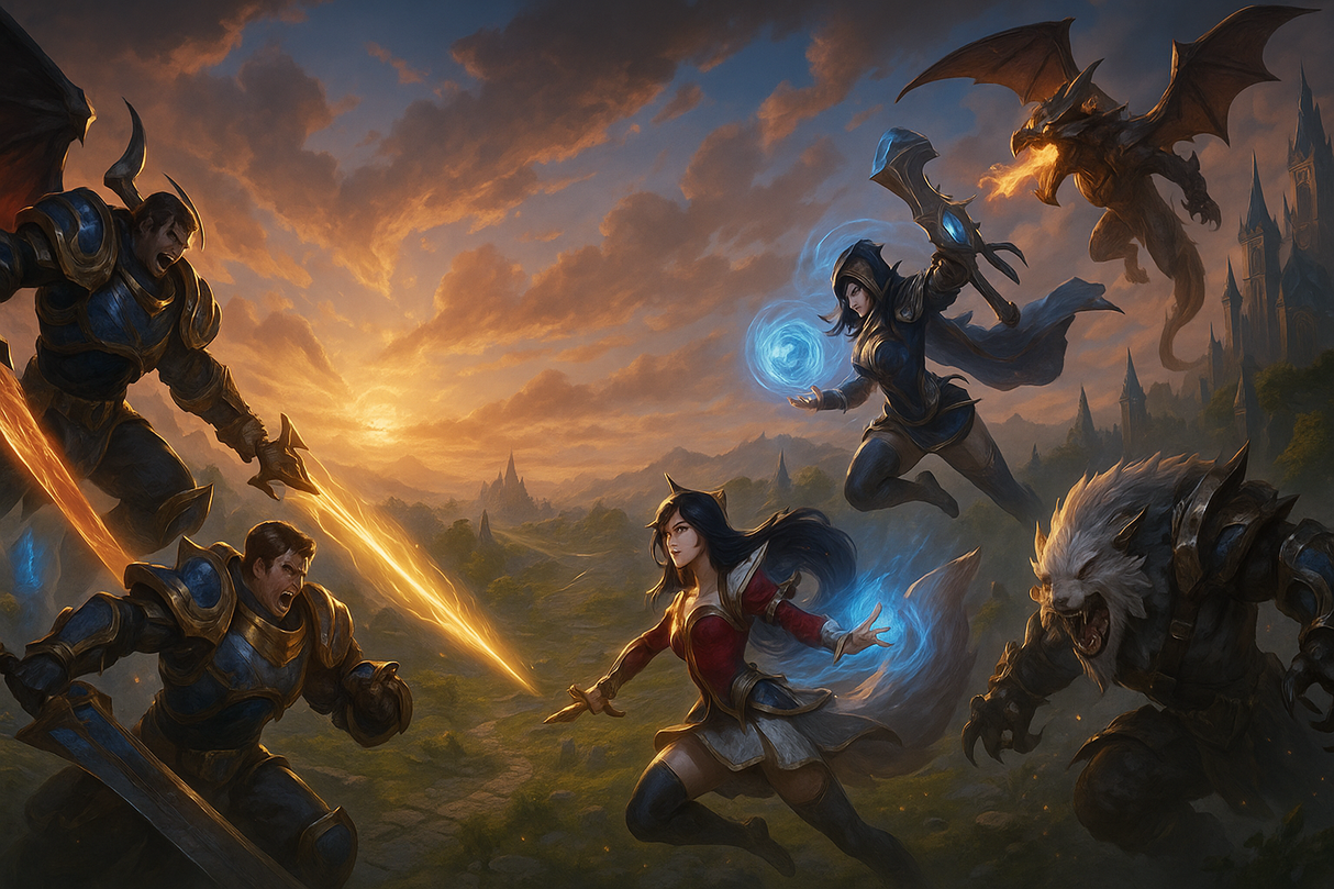 League Of Legends Gamer Mural Bedroom  Epic League Champions Battle - Wallpaper design detail 4