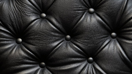 Black tufted Chesterfield wallpaper design file showing detailed leather texture and button pattern