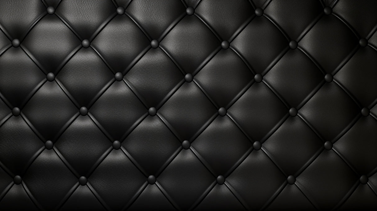 Design file of black tufted leather pattern showing detailed texture and buttons