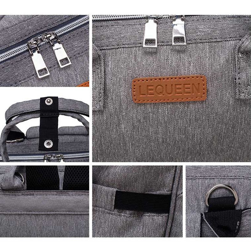 Quilted Diaper Backpack  Insulated Bottle Compartment - Product detail 4
