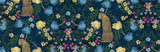 Leopard and floral night garden design file showing intricate pattern details and rich navy backdrop