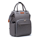 Quilted Diaper Backpack  Insulated Bottle Compartment - Detailed view