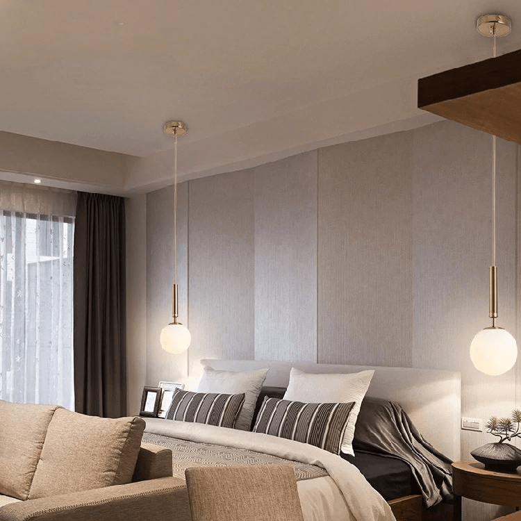 Modern Globe Pendant Light  Brass Cylinder Design - Product detail 4