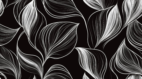 Line art feather pattern design file showing intricate black and white details