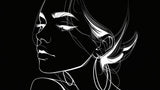 Line Art Mural Wallpaper | Black and White Portrait Design