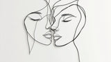 Minimalist line art faces design file showing elegant continuous black lines on white background