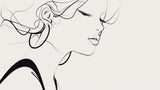 Line Art Mural Wallpaper | Minimalist Female Portrait Design