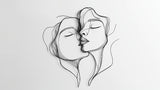 Line art portrait design file showing elegant continuous black lines on white background