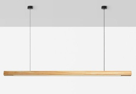 Wooden LED Linear Pendant Light  Pine or Walnut Finish - Product detail 13