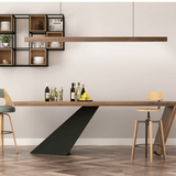 Wooden LED Linear Pendant Light  Pine or Walnut Finish - Product detail 5