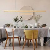 Wooden LED Linear Pendant Light  Pine or Walnut Finish - Product detail 7
