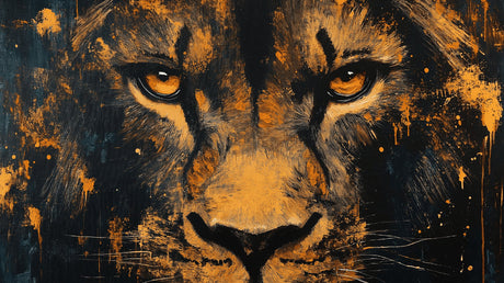 Lion mural wallpaper design file showing detailed black and gold artistic portrait pattern