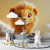 Safari Nursery Wallpaper showcased in a reading nook with comfy chair