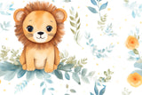 Lion cub safari wallpaper design file showing detailed floral pattern and gentle color palette