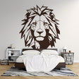 Geometric Lion Mural Wallpaper creating a stunning focal point in a modern minimalist living room with clean lines