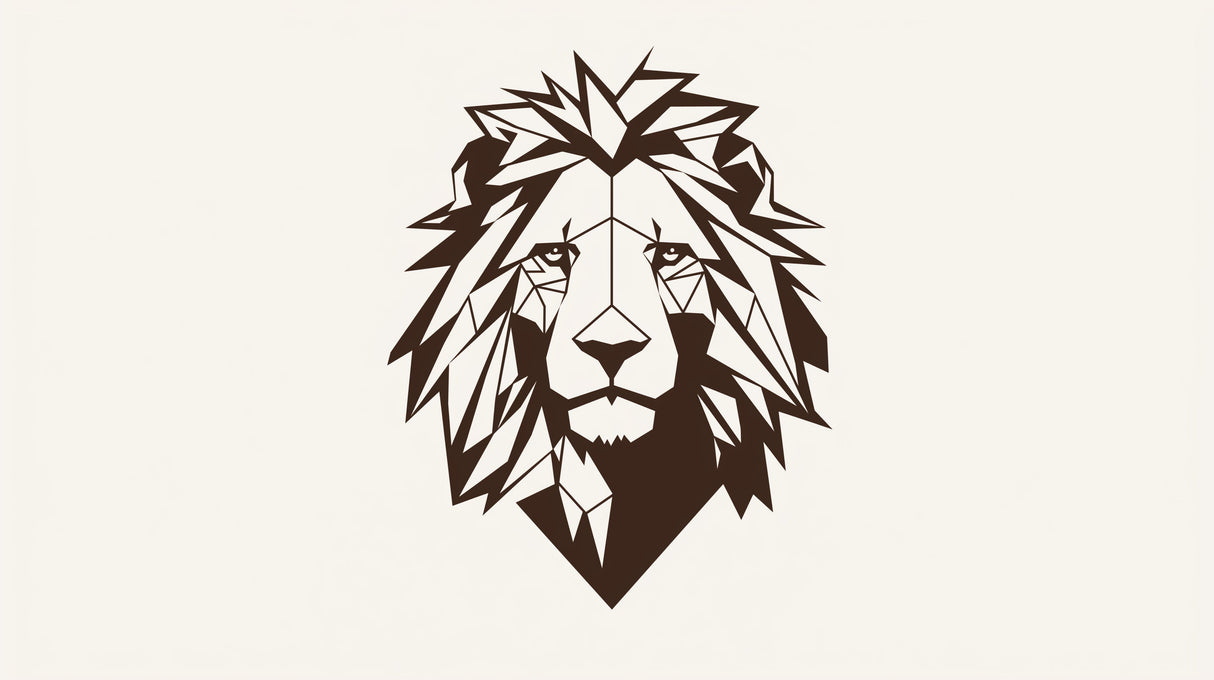 Geometric Lion Wallpaper design file showing detailed angular pattern and brown tones