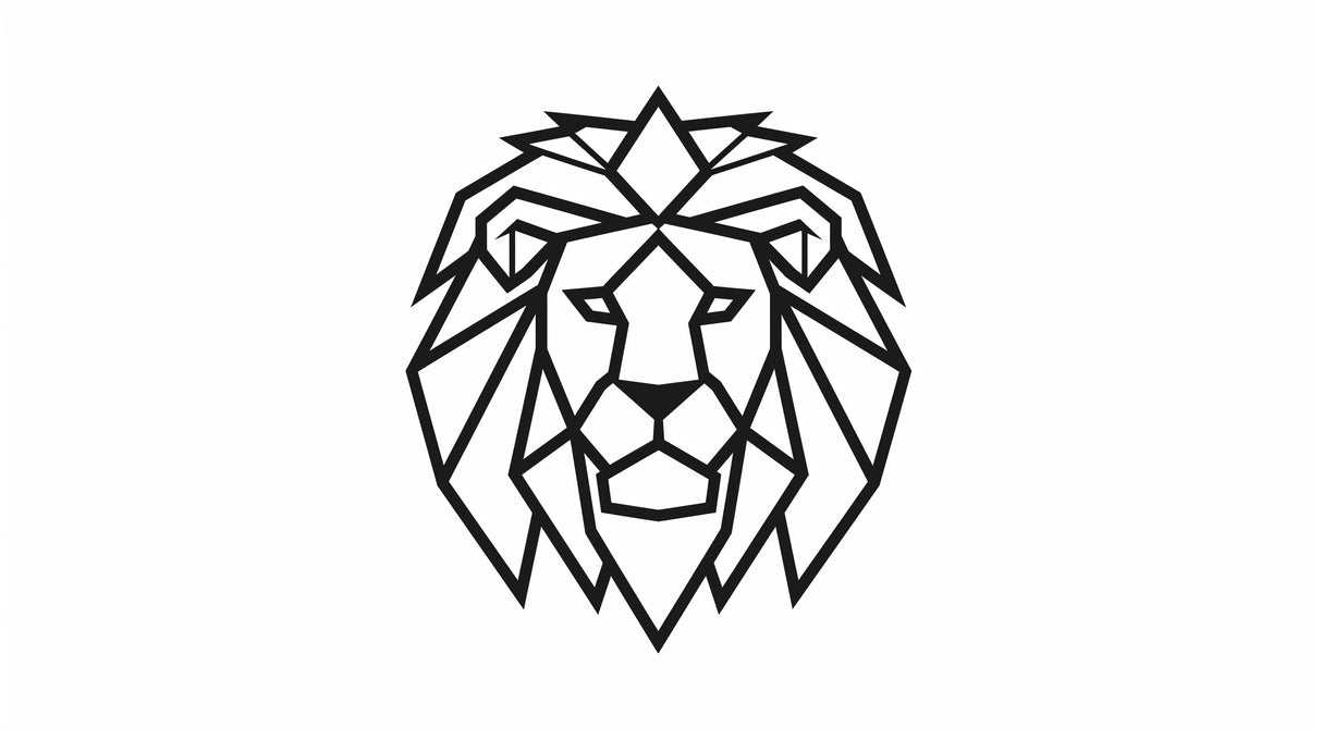 Geometric Lion Wallpaper design file showing detailed black and white pattern