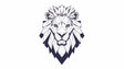Geometric Lion Wallpaper creating a striking focal point in a modern minimalist living room with black and white decor