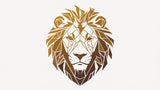 Geometric lion design file showing intricate gold pattern and precise angular details