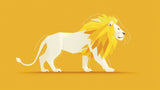 White and gold geometric lion wallpaper design file showing intricate pattern details