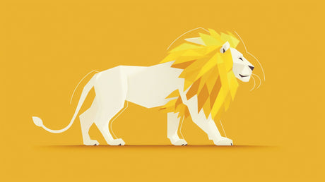 White and gold geometric lion wallpaper design file showing intricate pattern details