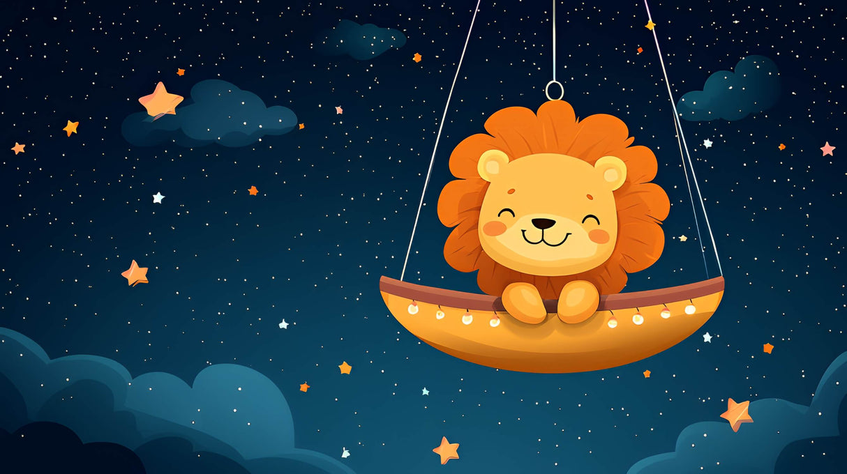 Lion and stars design file showing detailed pattern and rich navy background
