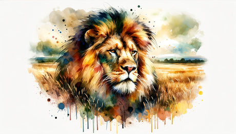 Lion Watercolor Wallpaper design file showing detailed artistic pattern and color variations