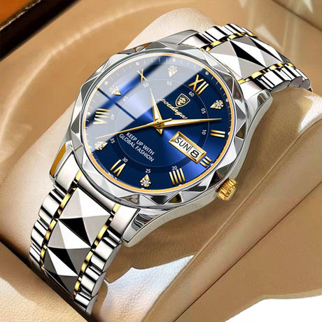Luxury Mens Watch  Blue Dial Steel Two-Tone Design - Product showcase