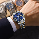 Luxury Mens Watch  Blue Dial Steel Two-Tone Design - Detailed view