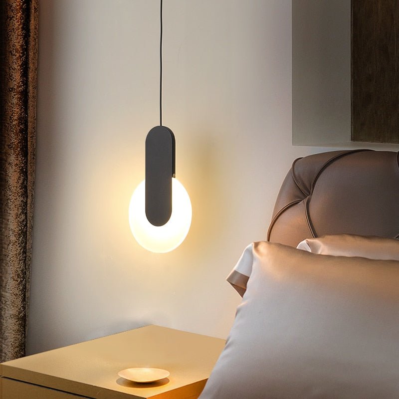 Modern LED Pendant Light  Geometric Metal Disc Design - Detailed view